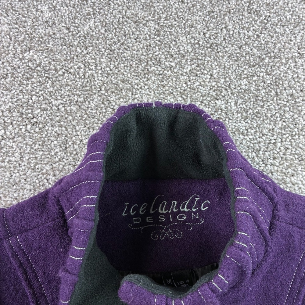 Icelandic Design Bailey Jacket Women's Medium Purple Pleated Wool Blend Military - Picture 4 of 7